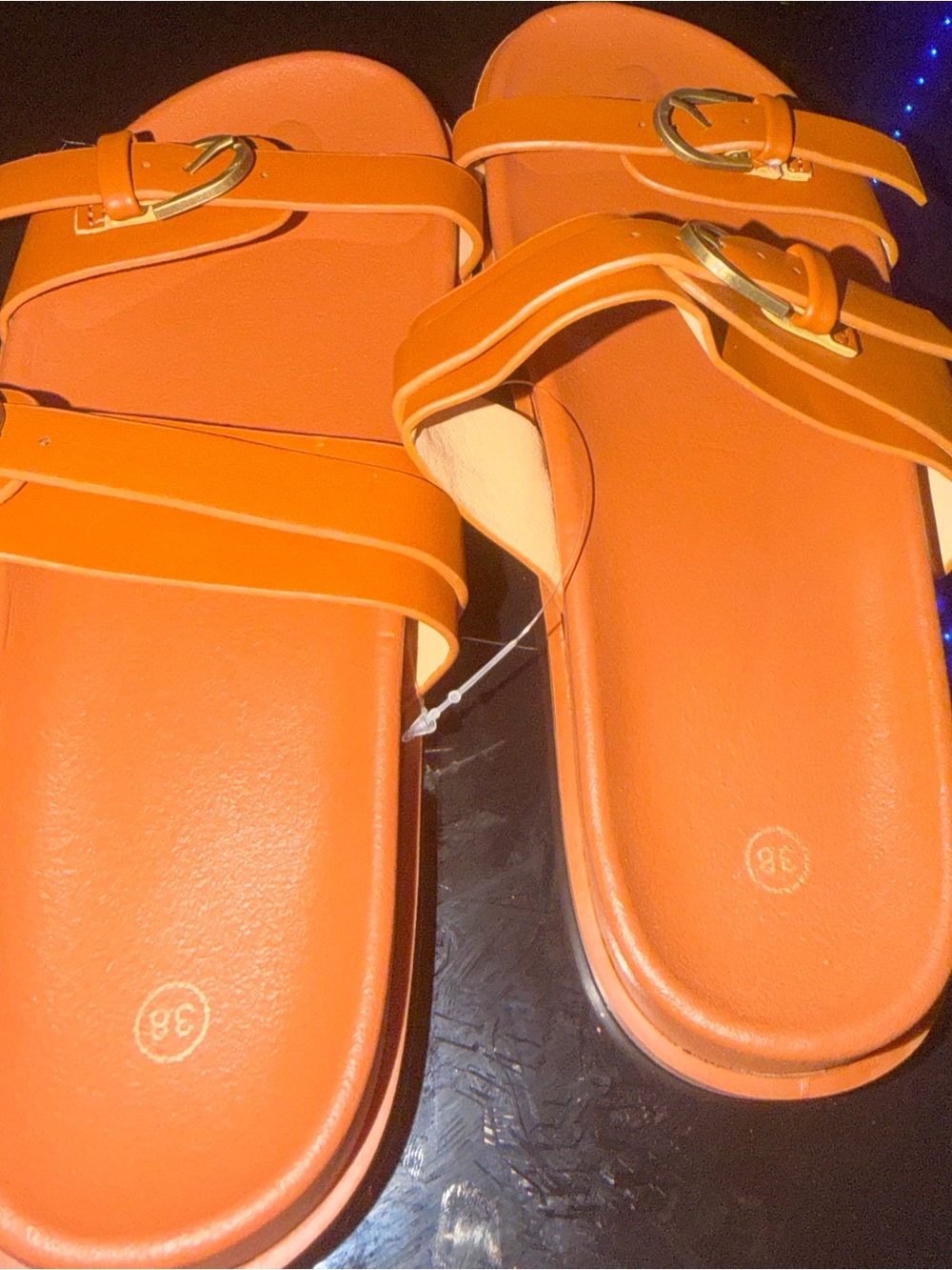 Kids Orange Buckle Strap Sandals